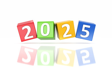 New Year 2025 Creative Design Concept - 3D Rendered Image	
