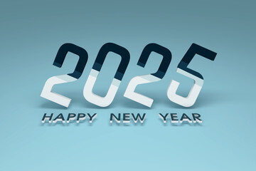New Year 2025 Creative Design Concept - 3D Rendered Image	
