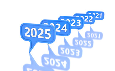 New Year 2025 Creative Design Concept with notification symbol - 3D Rendered Image	
	
