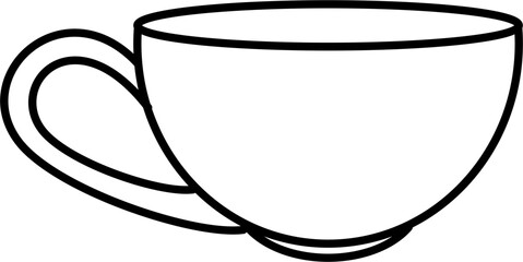 Cappuccino mug outline illustration vector