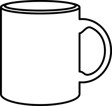 recommend clip art: Coffee mug outline illustration vector