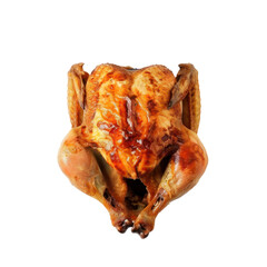 rotisserie chicken top view full length on transparency background PNG
