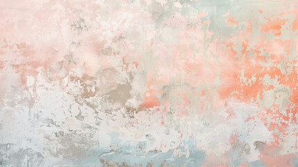 Rustic Textured Wall with Ocean-inspired Pastels Color Washing Technique. Aged effect. Palette of soft coral with subtle variations in hue and tonality. High-resolution. Soft and layered finish.