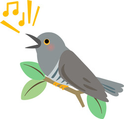 枝にとまり鳴いているカッコウ