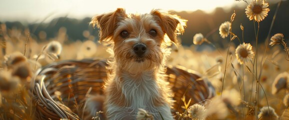 A Curious Jack Russell Terrier Dog Standing In A Green Meadow On A Sunny Day, Full Of Energy, HD