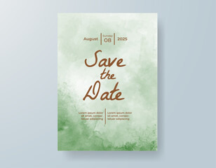 Wedding invitation with abstract watercolor background