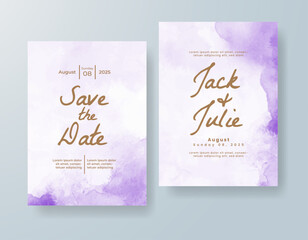 Wedding invitation with abstract watercolor background