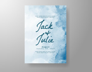 Wedding invitation with abstract watercolor background