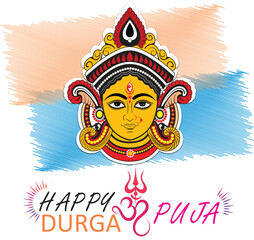 Hindu ma durga face illustration..	