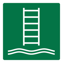 iso emergency and first aid safety signs embarkation ladder symbol and pictogram only size 1 x 1 square shape