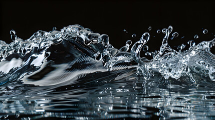 A splash of water in a dark background