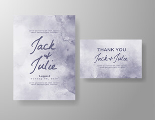 Wedding invitation with abstract watercolor background