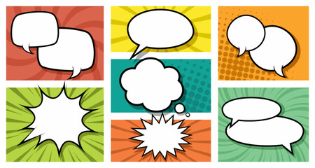 Concentrated line comic balloon dialogue