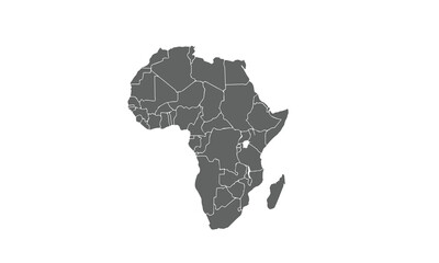 Africa map isolated on white background. for website layouts, background, education, precise, customizable, Travel worldwide, map silhouette backdrop, earth geography, political, reports.