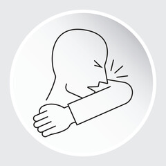 Vector Icon of Cough - Medical Symptom and Health Illustration with editable stroke.
