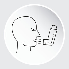 Inhaler Icon - Medical, Health, Respiratory Device Vector Illustration with editable stroke.