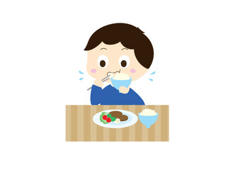 食事マナーかき込んで食べる