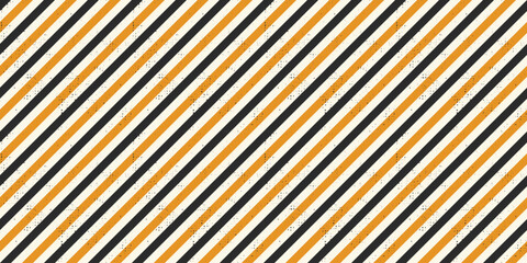 Distressed Diagonal Stripes Pattern seamless background. Black, orange, and white diagonal stripes pattern with dirty texture. Pattern swatch is included.
