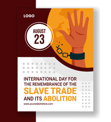 Slave Trade and Abolition Day Vertical Poster Cartoon Hand Drawn Templates Background Illustration