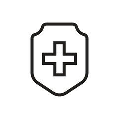 Medical cross shield vector symbol