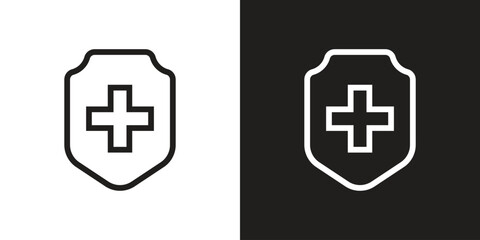 Cross medical black and white icon vector