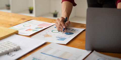 Business Analysis and Financial Planning. Professional Analyzing Financial Data and Charts for...