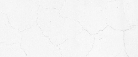 Vector white cracked concrete wall with gray cement background
