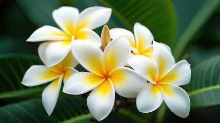 Fototapeta premium Plumeria flower in white and yellow