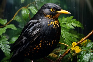 Obraz premium Close-up of vibrant, exotic bird feathers, perfect for photo stock and artistic projects