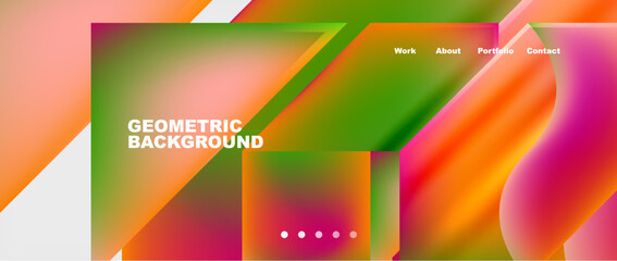 Colorful gradients with abstract geometric shapes. Vector Illustration For Wallpaper, Banner, Background, Card, Book Illustration, landing page