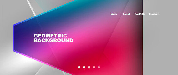 Metal triangles with colorful bright triangles. Geometric modern minimalist design template