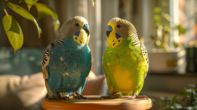 Two parakeets