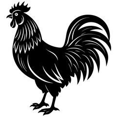 black color roosters silhouette of silhouette vector illustration
