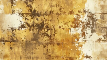 Fabric pattern with dirt on it brown wall art pattern with dirt in gold modern autumn vibes yellow background with tie dye stacked bricks art in sepia tones and a bleach effect on tie dye