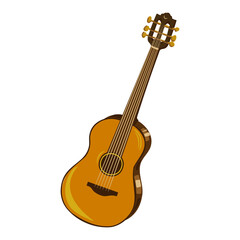 Naklejka premium guitar, vector drawing musical instrument isolated at white background, hand drawn illustration