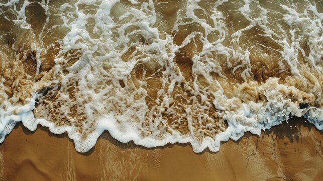 Sea shore background image pattern with waves on sand ideal for wallpaper
