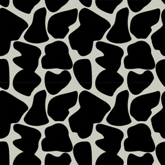 Vector seamless pattern. Free-form organic shapes. Stylish structure of natural spots. Hand-drawn abstract background used as a swatch in Illustrator. Monochrome print. Abstract seamless