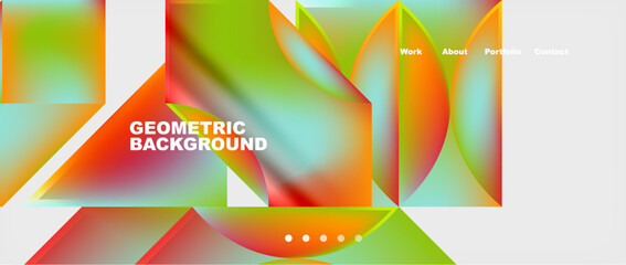 Colorful gradients with abstract geometric shapes. Vector Illustration For Wallpaper, Banner, Background, Card, Book Illustration, landing page