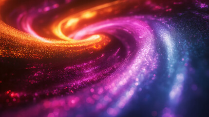 A background with a vortex spinning towards the center with bright light emanating from it and dust particles spinning around it.