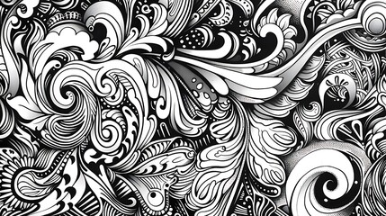 A detailed ink illustration of an intricate pattern.