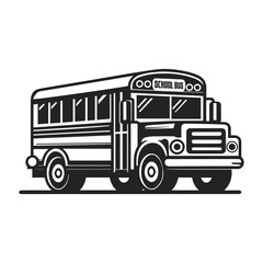 School bus vector icon. School bus illustration on white background.