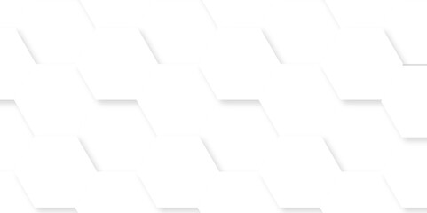 Abstract background with hexagons. Geometric hexagon polygonal pattern background vector. seamless bright white abstract honeycomb grid 3d cell tile technology texture backdrop concept.