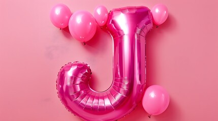 Balloon letters J on magenta background