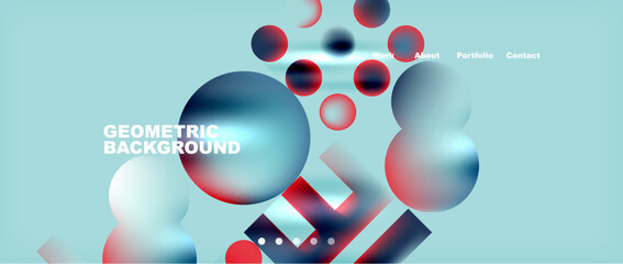 Colorful geometric background with circles. Vector Illustration For Wallpaper, Banner, Background, Card, Book Illustration, landing page