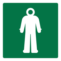 iso emergency and first aid safety signs survival clothing symbol and pictogram only size 1 x 1 square shape