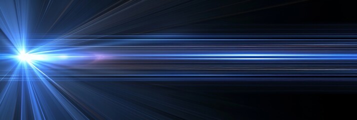 Dynamic Blue Light Streaks Background with Intense Luminous Effects