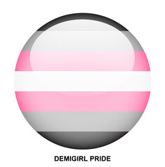 DEMIGIRL PRIDE flag button on white background