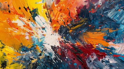 Bold impasto brushwork explosive abstract background