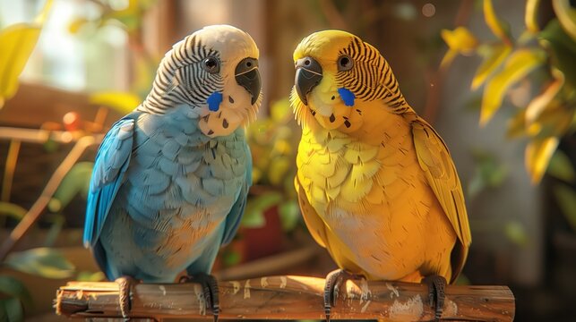 A pair of parakeets