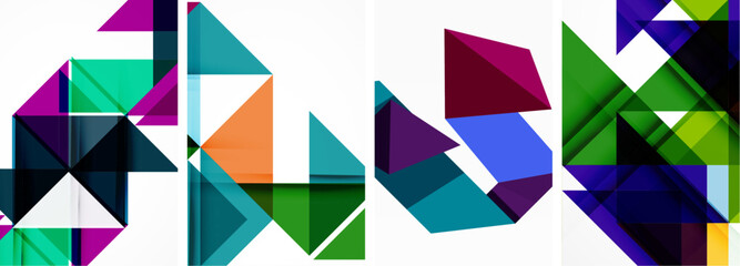 Triangle poster set for wallpaper, business card, cover, poster, banner, brochure, header, website